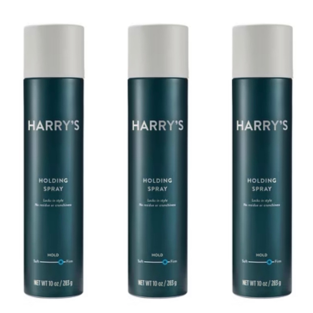 3 Harry’s Holding Spray Mens Hair 10oz each DISCONTINUED W/Caps NEW
